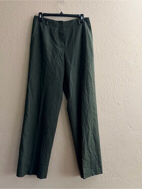 Talbots Olive Green Wool Stretch Fabric Skirt